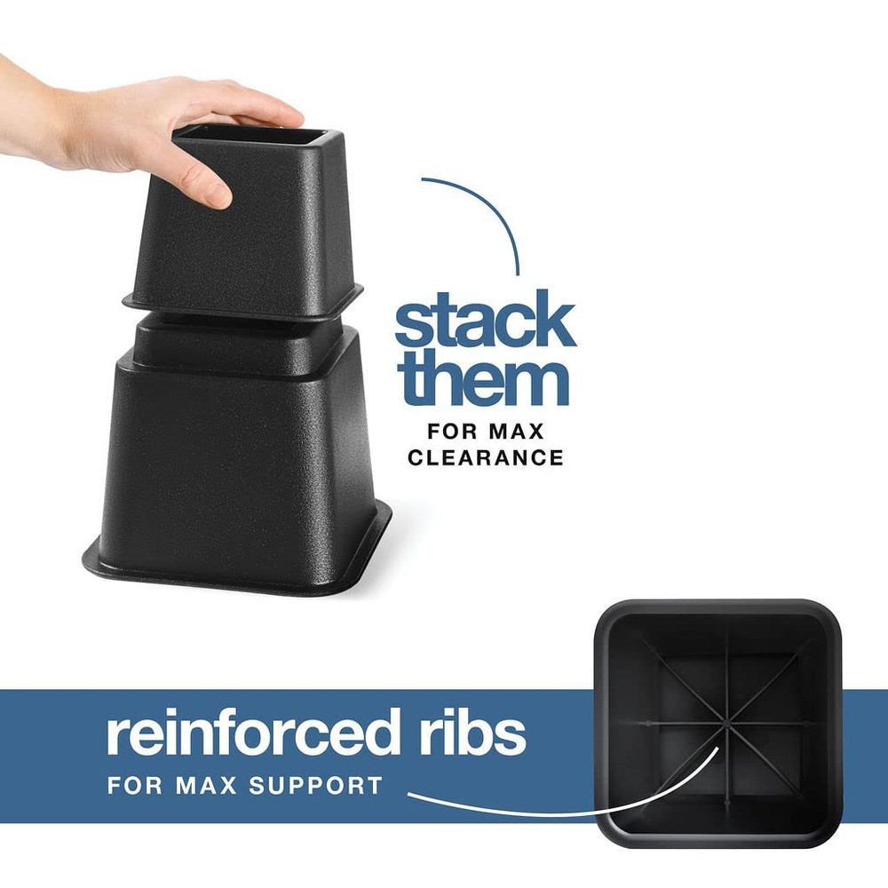 Home It Adjustable Bed Risers - Elevation in 3, 5 or 8 Inch