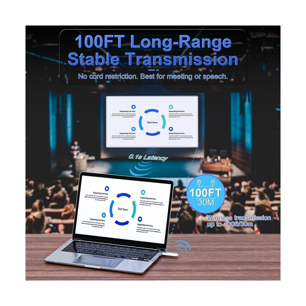 TTQ Wireless HDMI Transmitter and Receiver, Wireless HDMI Extender 4K Support...