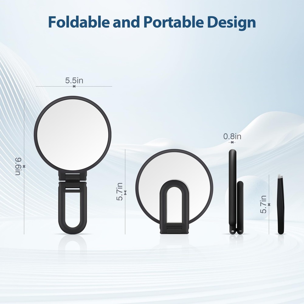 30X Magnifying Mirror, Hand Mirror with Handle, Double Sided Hand Mirror with...