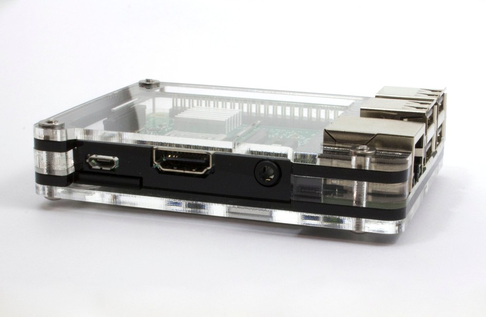 Zebra Slim Case (Black Ice) ~ for Raspberry Pi 3B+, 3, Pi 2, Pi B+ from C4Labs