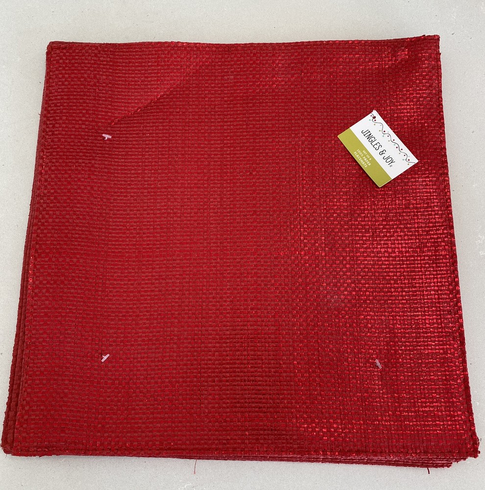 Jingles & Joy Metallic Red Placemats Set 4 NEW