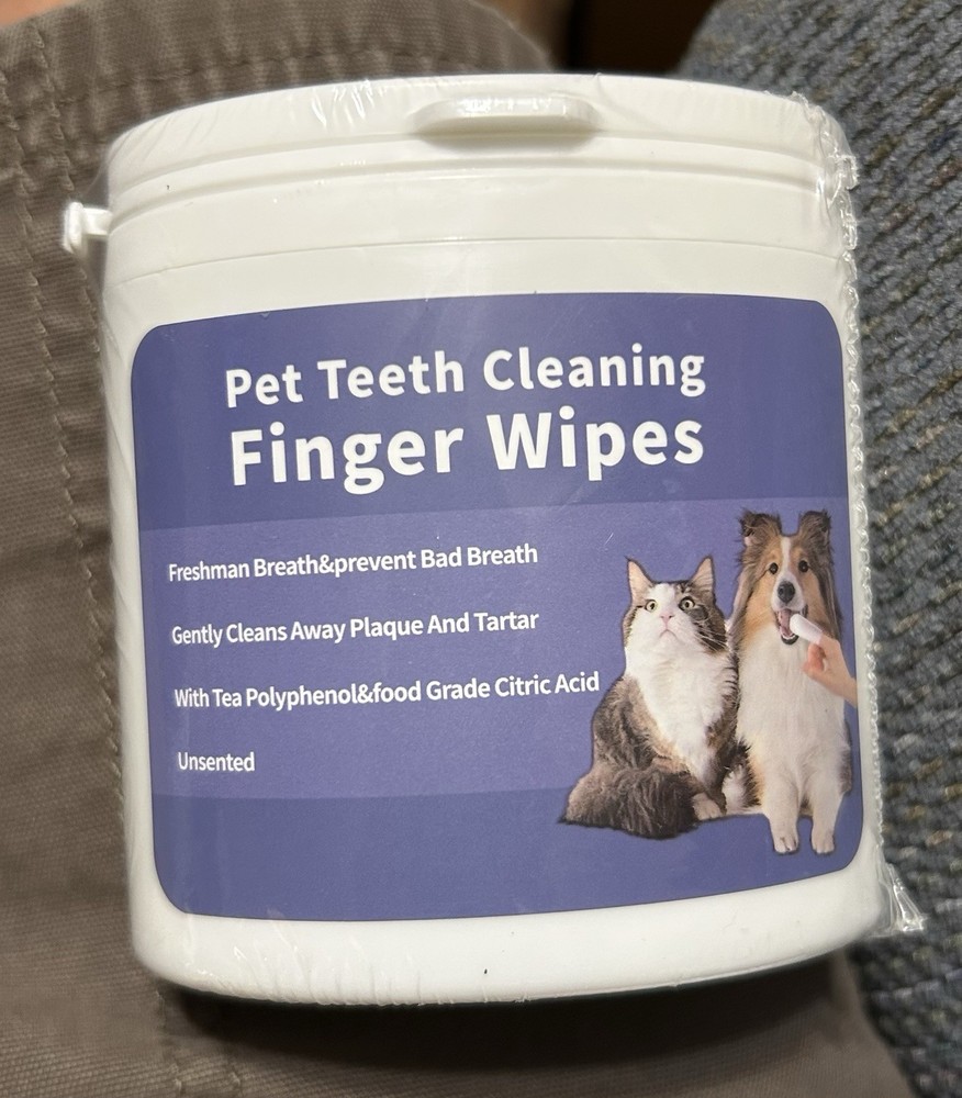 Pet Teeth Cleaning Finger Wipes Unscented