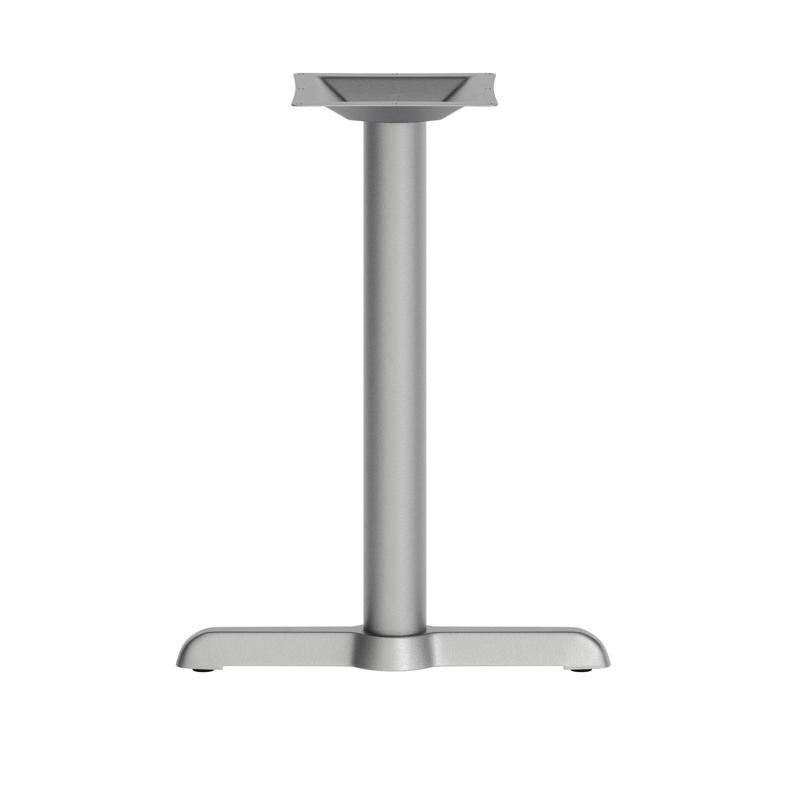 5'' x 22'' Restaurant Table T-Base with 3'' Dia. Table Height Column in Silver