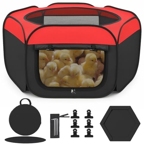 Chicken Brooder Box for Chicks, Pop Up Chick Starter Kit Brooder Pen with