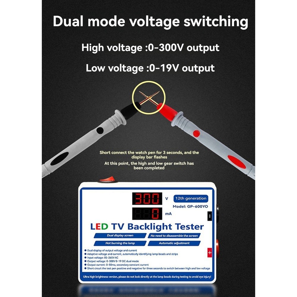 LED Tester, 0-300V Output, LED--Backlight Tester, Multipurpose-7986