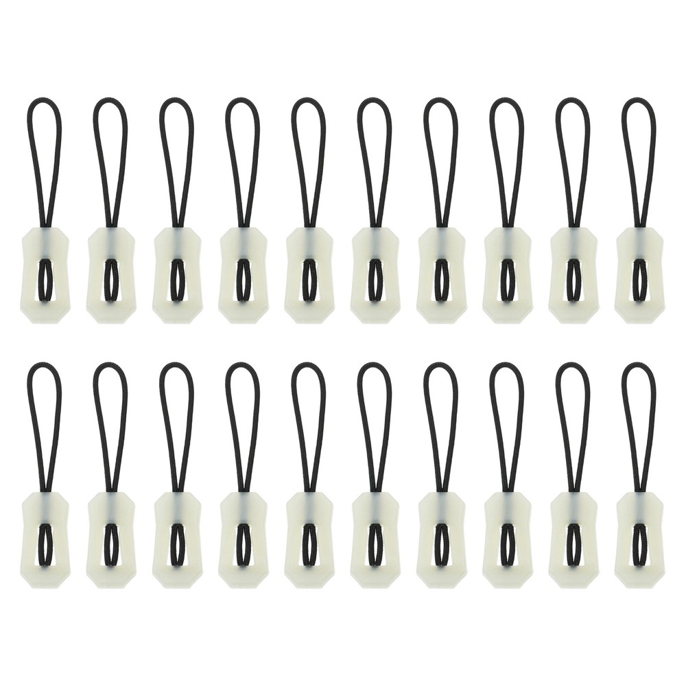 20pcs Luminous Zipper Pulls, Anti-Lost Zipper Puller Head, White