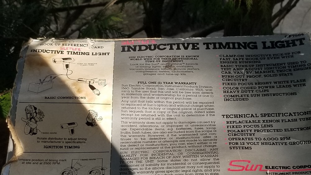 VINTAGE SUN AUTO COMPRESSION TESTER AND SUNLINE INDUCTIVE TIMING LIGHT