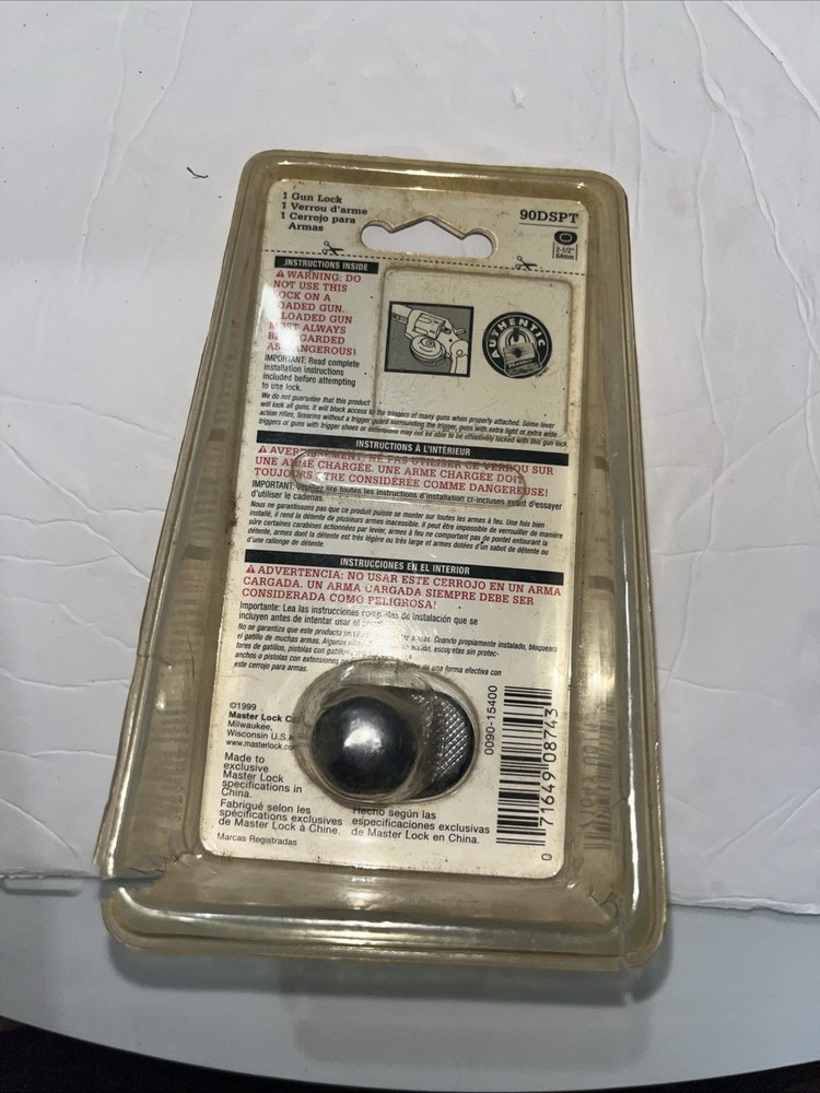 Master Lock Keyed Gun Trigger Lock 2 Keys Masterlock Gunlock - 90DSPT