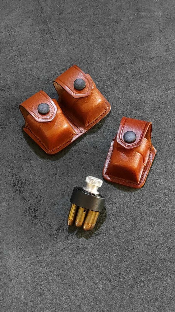 K0103-SW Leather Single Speedloader & Double Speedloader Pouches Smith&Wesson