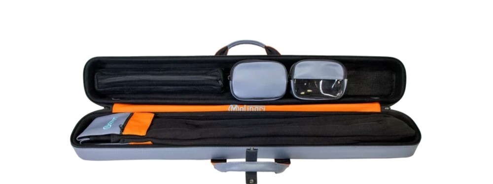 MOLINARI CUE CASE 2x4 SOFT ** GREY / ORANGE.