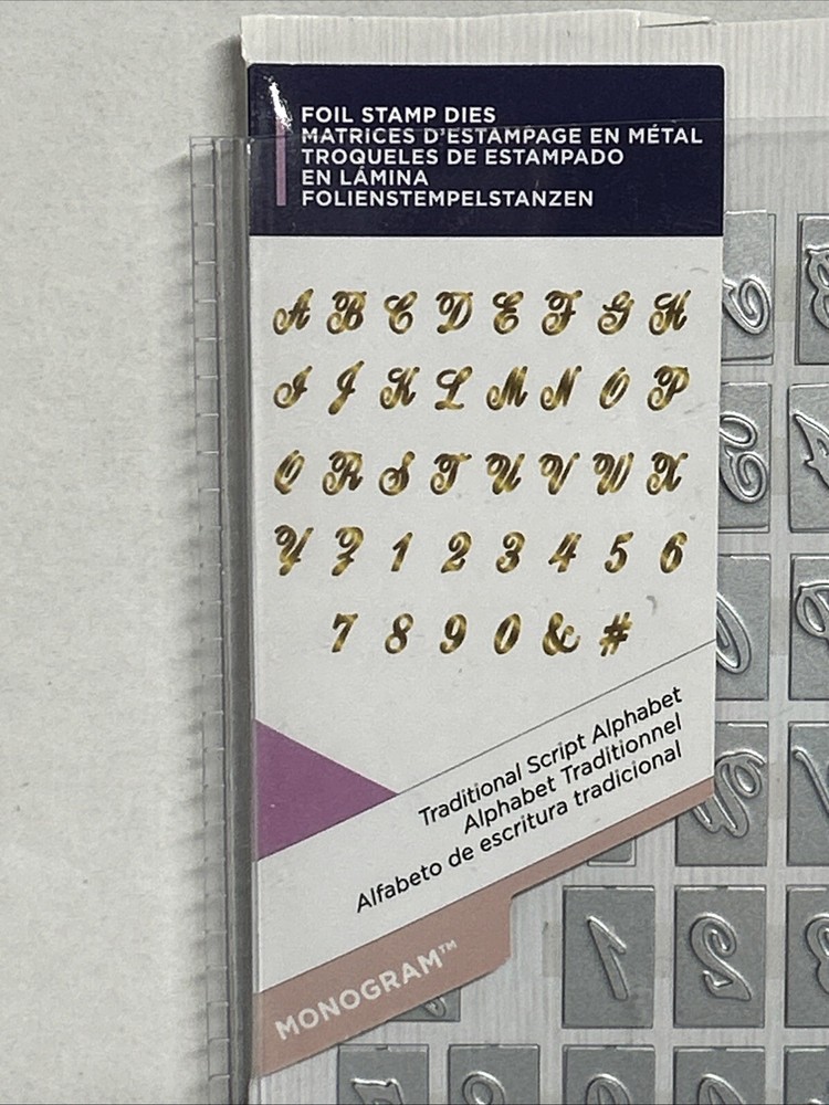 Gemini Monogram Die Traditional Script Alphabet 42 Pcs Silver