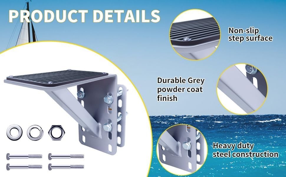 70089 Steel Trailer Step, Gray