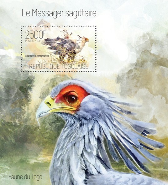 2013 TOGO MNH.  SECRETARY BIRD   Y&T Code: 734  |  Michel Code: 5262 / Bl.874