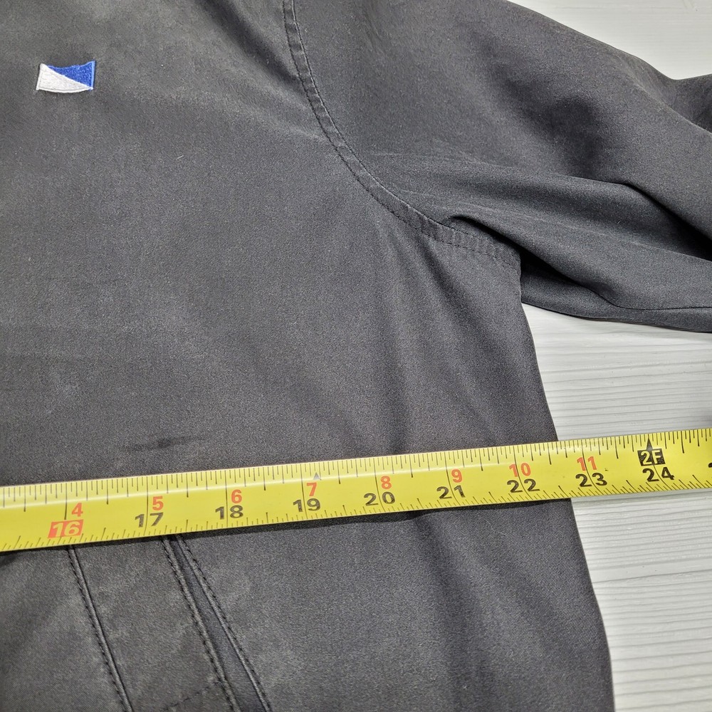 Peter Millar Black Full Zip Lightweight Golf Jacket Size Large Distressed