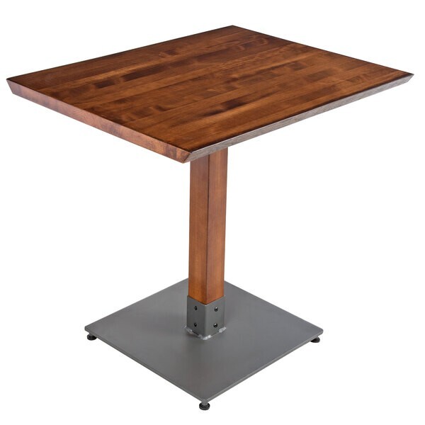 24" x 30" Rectangular Solid Wood Live Edge Restaurant Table Top in Mahogany Wood