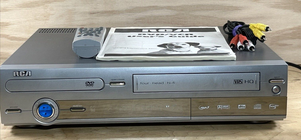 RCA VC125HF DVD/VHS Combo Player VHS Recorder W/ Remote & User Guide - Untested