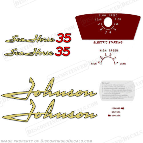 Fits Johnson 1958 35hp - Electric Decals