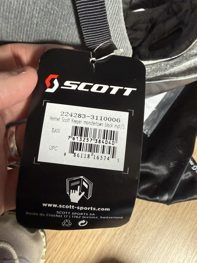 Scott Keeper Ski Helmet Black Logo Print Design Size Small
