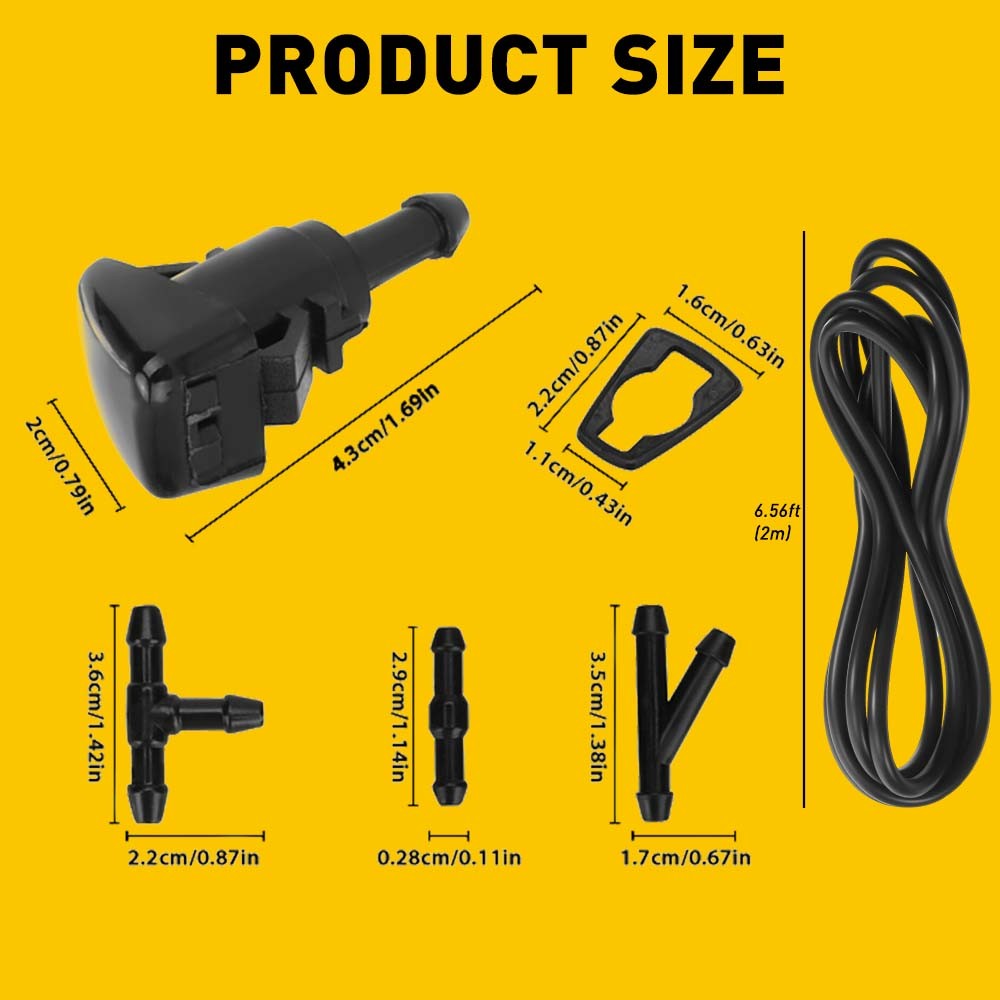 2Pcs Front Hood Windshield Washer Nozzle Jet Spray For 2004-2009 Dodge Durango