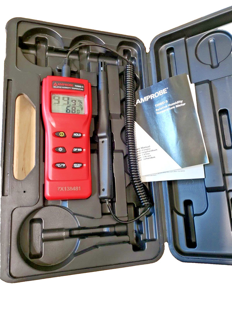 Amprobe THWD-5 / THWD5 Relative Humidity & Temperature Meter w/ Flexible Probe
