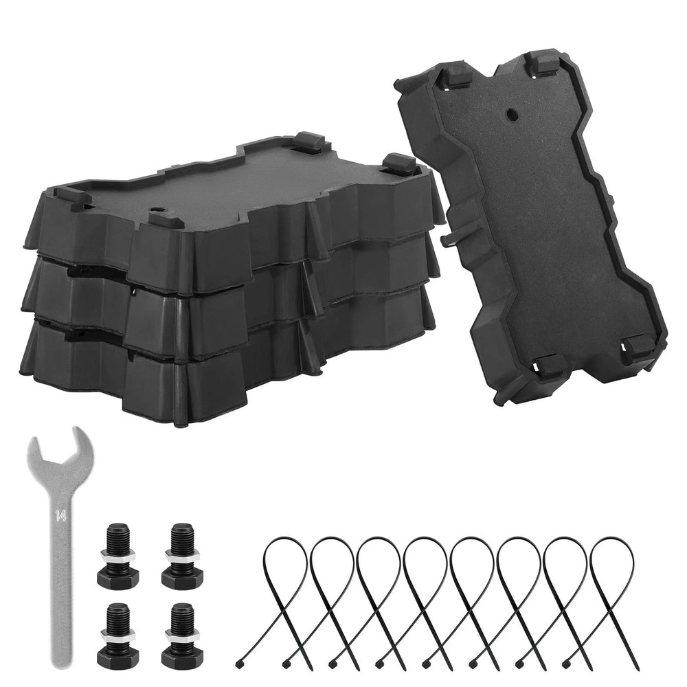 4 Pack RV Stabilizer Jack Pads, Sturdy Leveling 4 Pack, Black