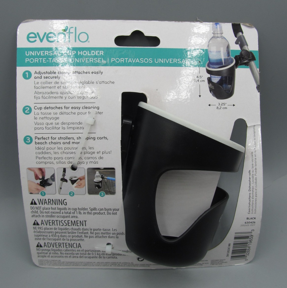 Evenflo Universal Cup Holder for Strollers Shopping Carts Beach Chairs & More