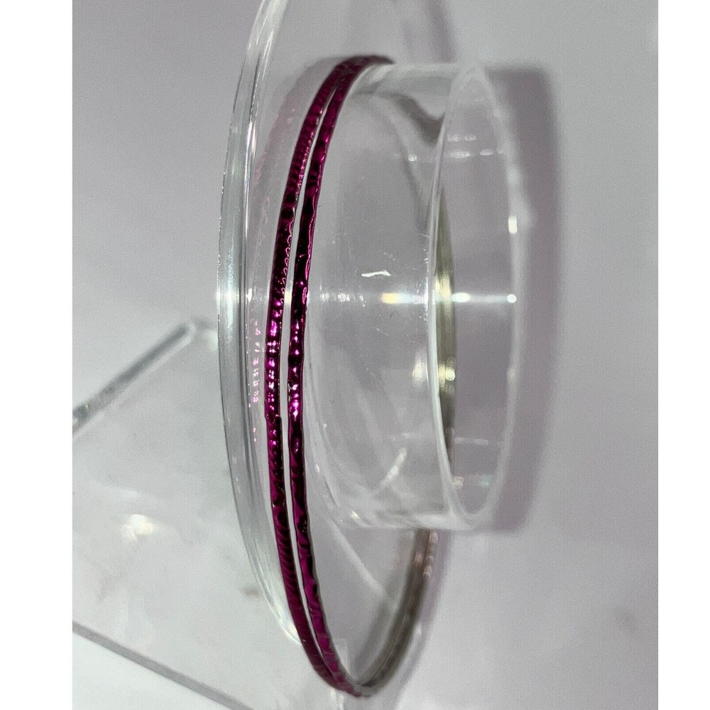 2 Purple Thin Textured 2 5/8" Bangle Bracelets!