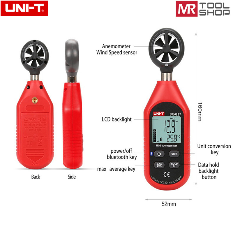 UNI-T UT363BT Digital LCD Anemometer Bluetooth Wind Speed meter Temperature Test
