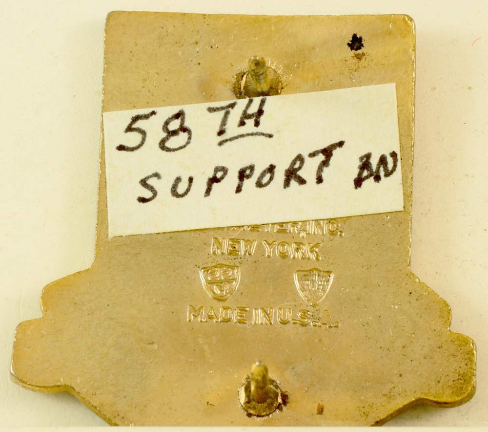 58th Support Battalion Crest DI/DUI CB NS Meyer HM