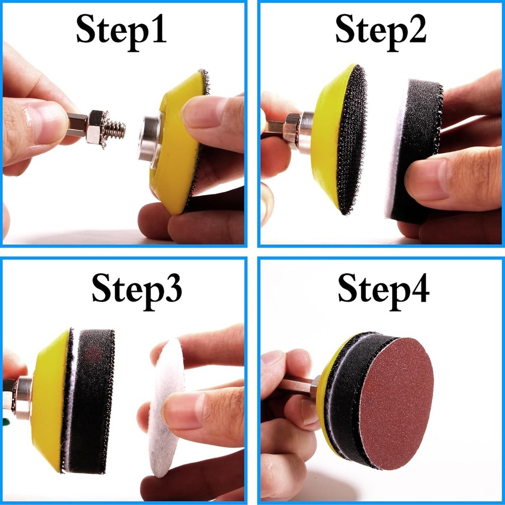 100pcs 3 Inch Sanding Discs Hook and Loop, Drill Sander Pads Attachment for R...