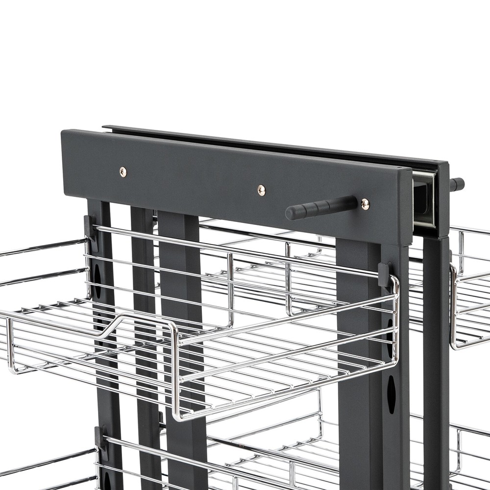 11 Inch Blind Corner Organizer Soft Close Chrome 4 Shelf Slide Cabinet For 31.5"