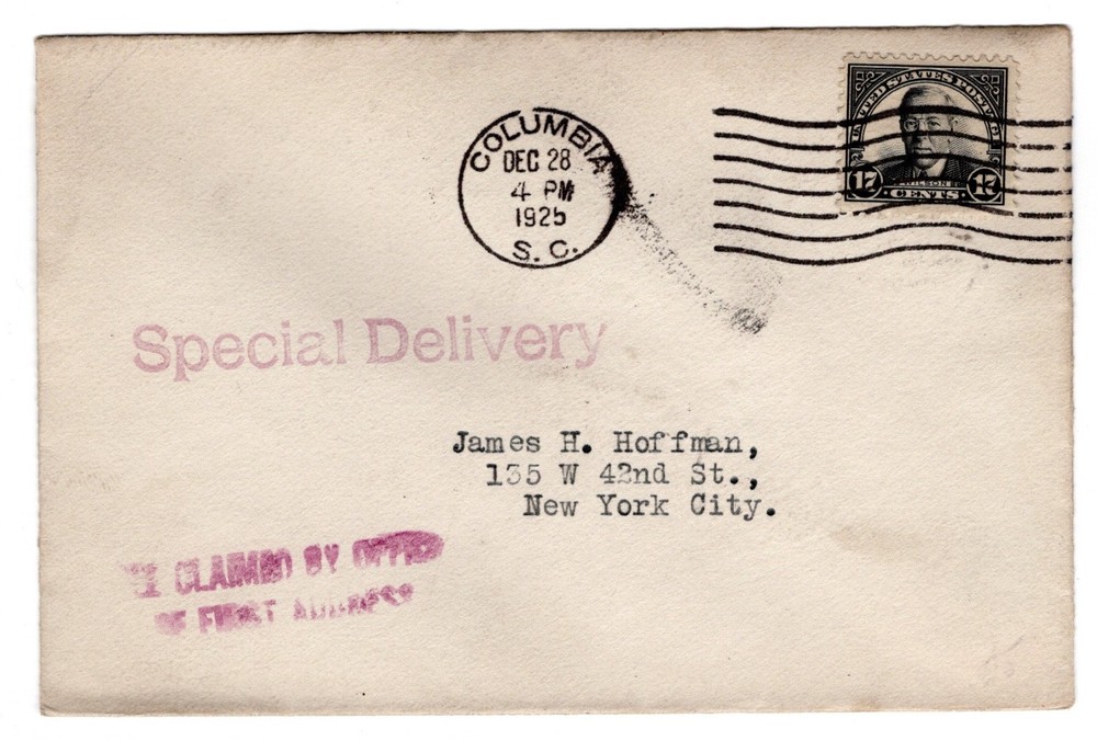 #623 Wilson 17c FDC 1925 Unofficial Columbia SC