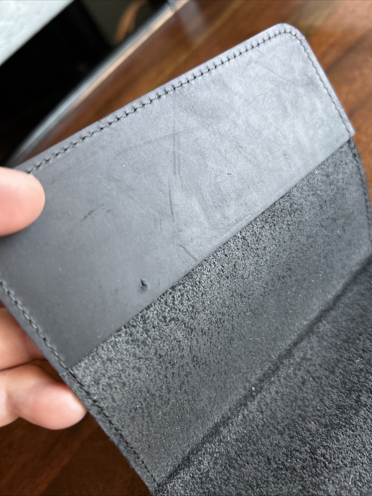 Black Oiled Leather Passport Cover