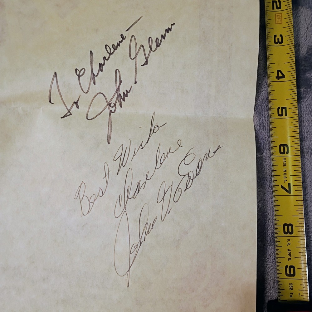 JOHN GLENN And John Evans Autograph Signed  Educational Flyer "To Charlene"