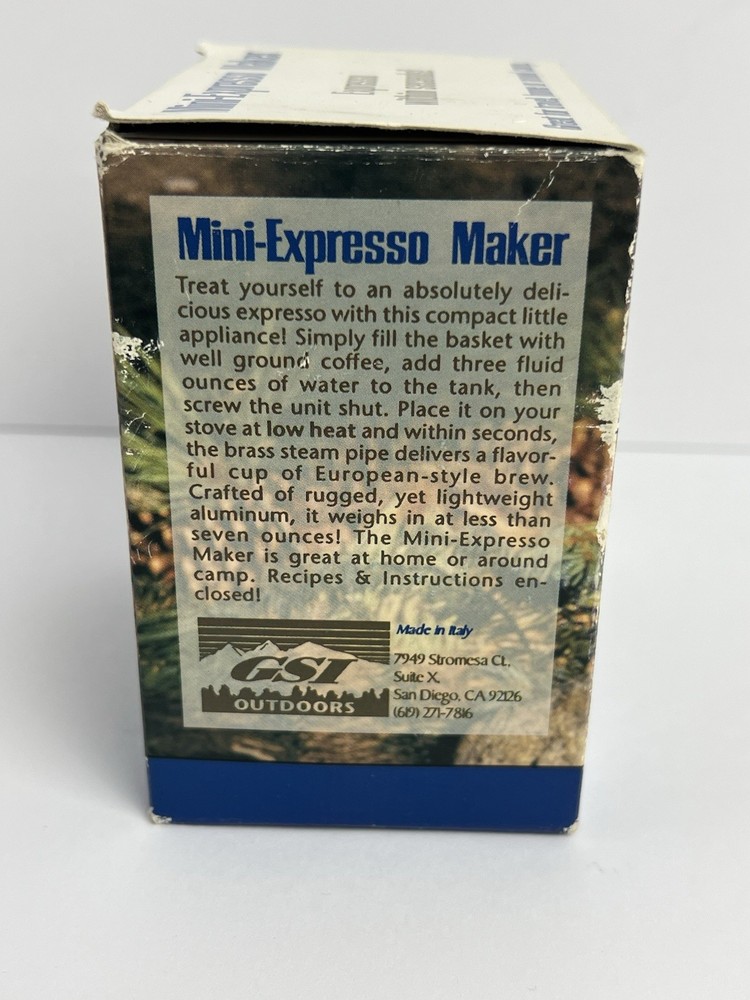 VINTAGE GSI Outdoors Mini Camping Coffee Espresso Maker New
