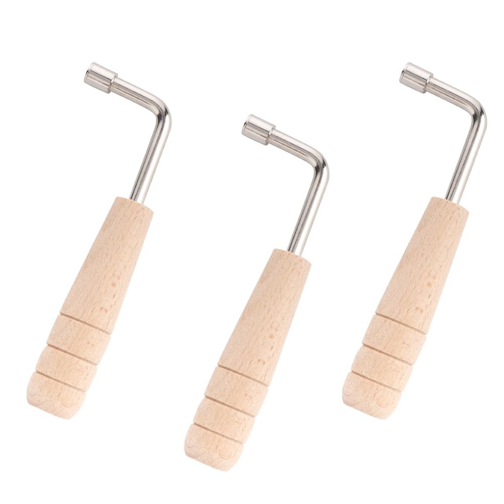 3 Pack L-Shaped Harp Lyre Tuning Wrench 4x4mm Inner Quadrangular Tool