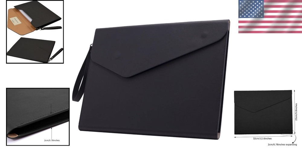 Large Capacity PU Leather Envelope Case for A4 Files - Perfect for Professionals