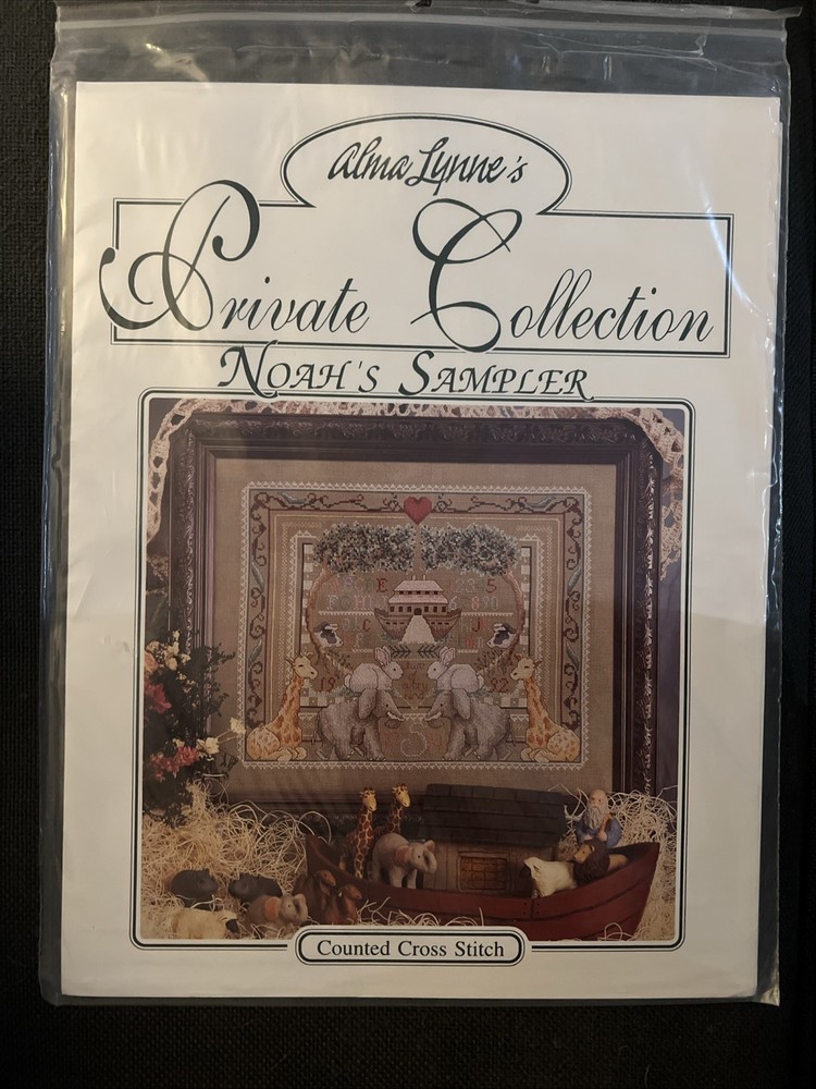 Rare Alma Lynne Noah's Ark Sampler Cross Stitch Pattern Private Collection OOP