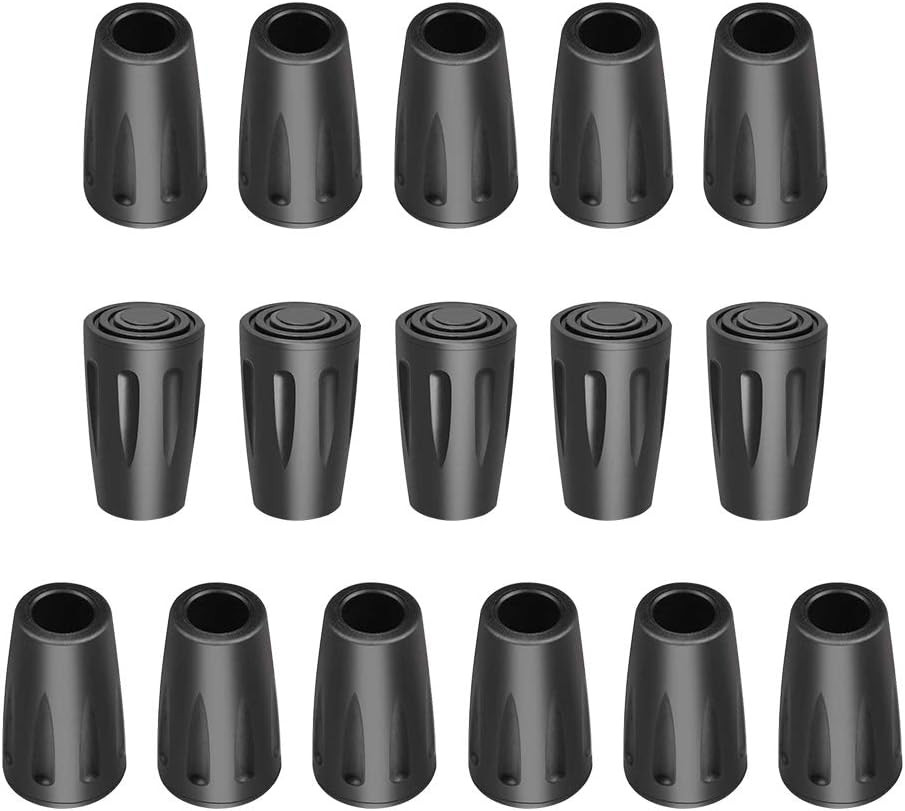Hiking Pole Replacement Tips 16 Pack Rubber Tips for Walking Sticks Tips Trekkin
