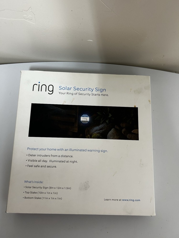 Ring Solar Security Sign Solar Powered Security Illuminated Sign