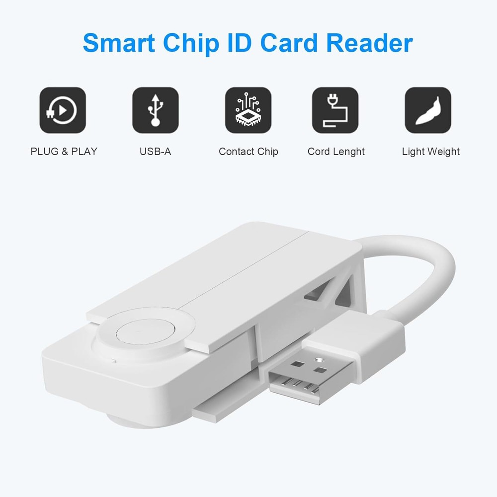 Foldable CAC Card Reader Military, Smart Card Reader DOD Military USB Common Acc