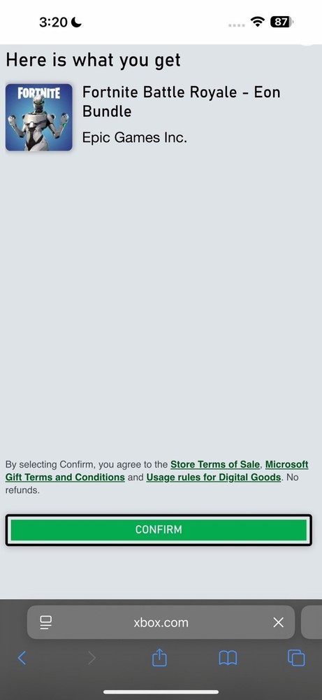 (UNUSED CODE) EON 2k VBUCKS FORTNITE XBOX ONE CODE