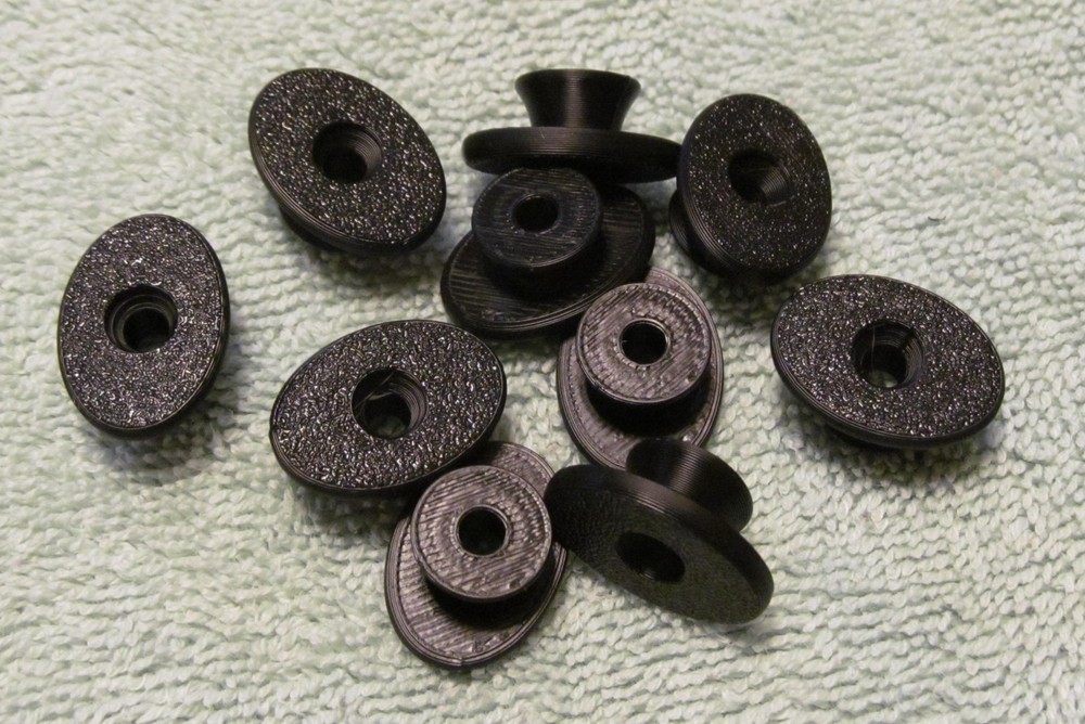 Guitar Strap Button with Oversized Head - Made in USA - Black 10pcs