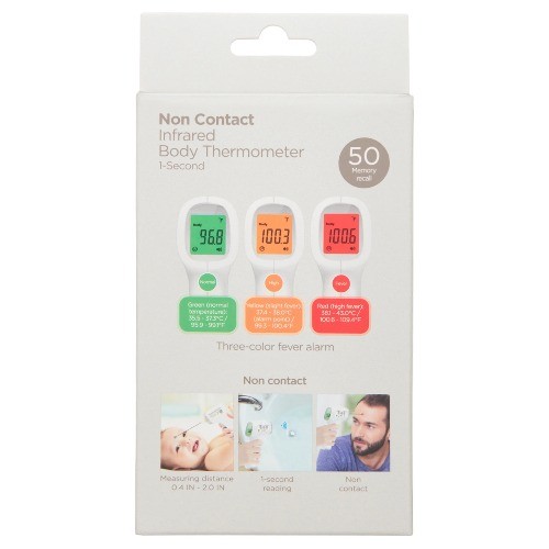 Equate Infrared No Touch Forehead Body Thermometer,1-second, 3-color backlight