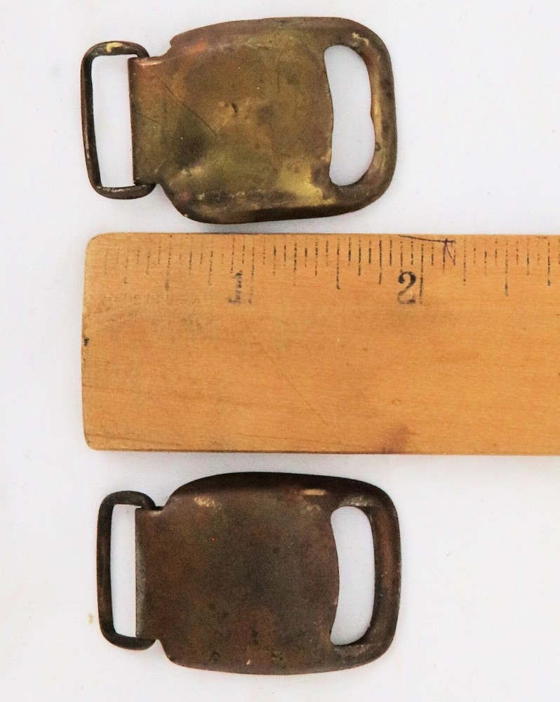 ANTIQUE HORSE HARNESS SMALL BRASS BUCKLES