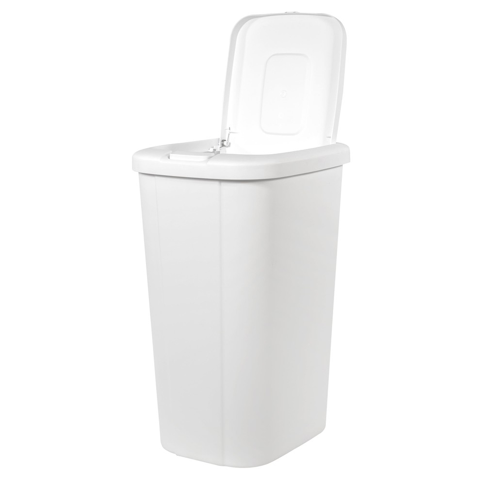 13.3 Gallon Trash Can, Plastic Touch Top Kitchen Trash Can, White，NEW!!!