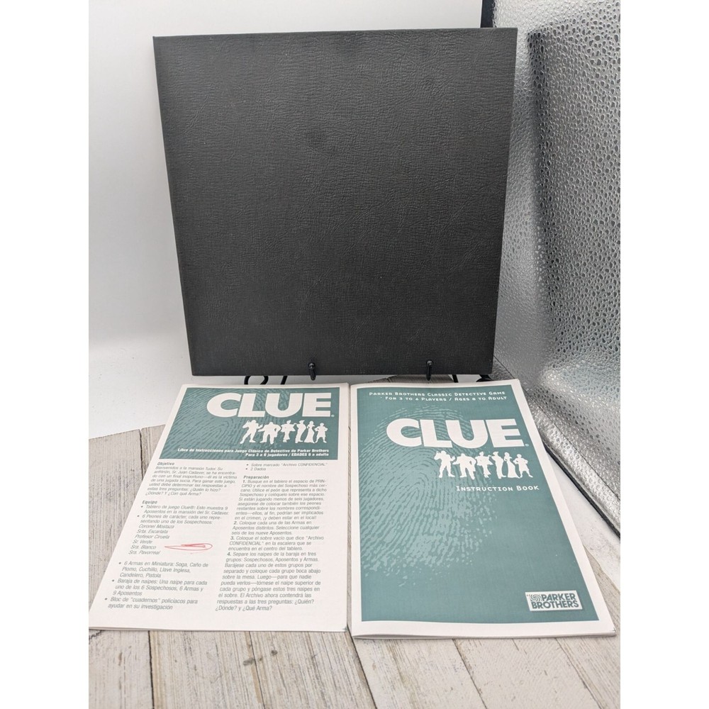 2002 Clue Board Game Replacement Parts Game Board Instructions