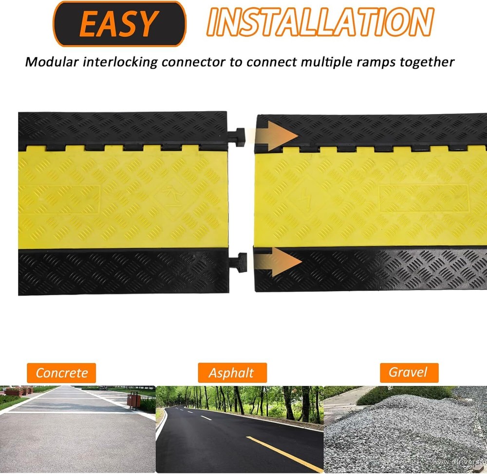 Rubber Cable Ramp 3 Large Channel Cable Protector Ramps