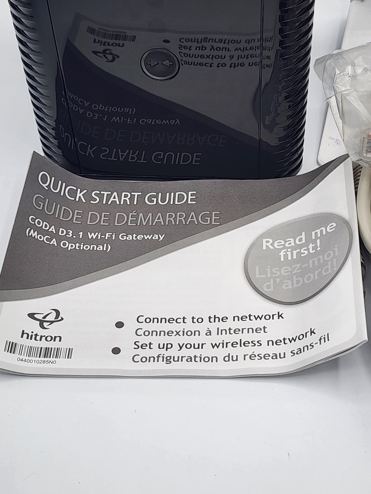 Hitron CODA-4582-ONE Cable Modem Router Combo WiFi Bracket & Cables