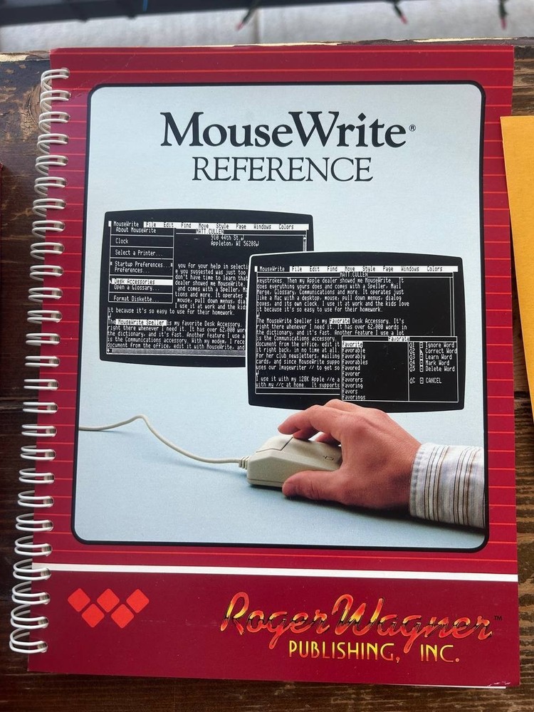 MouseWrite Word Processor Apple II/IIC Box Manuals Disks Roger Wagner